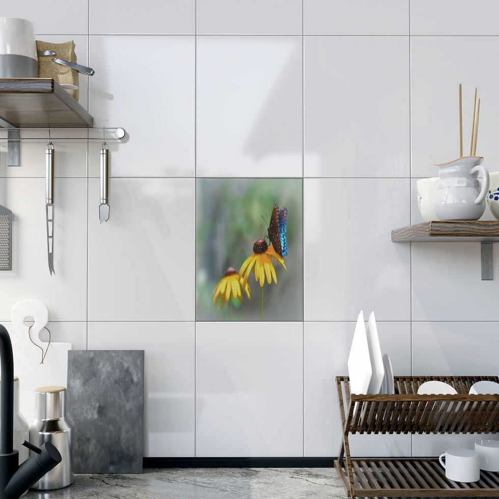 Thumbnail: Blue Wings by JHP Ceramic Photo Tile (6x8)