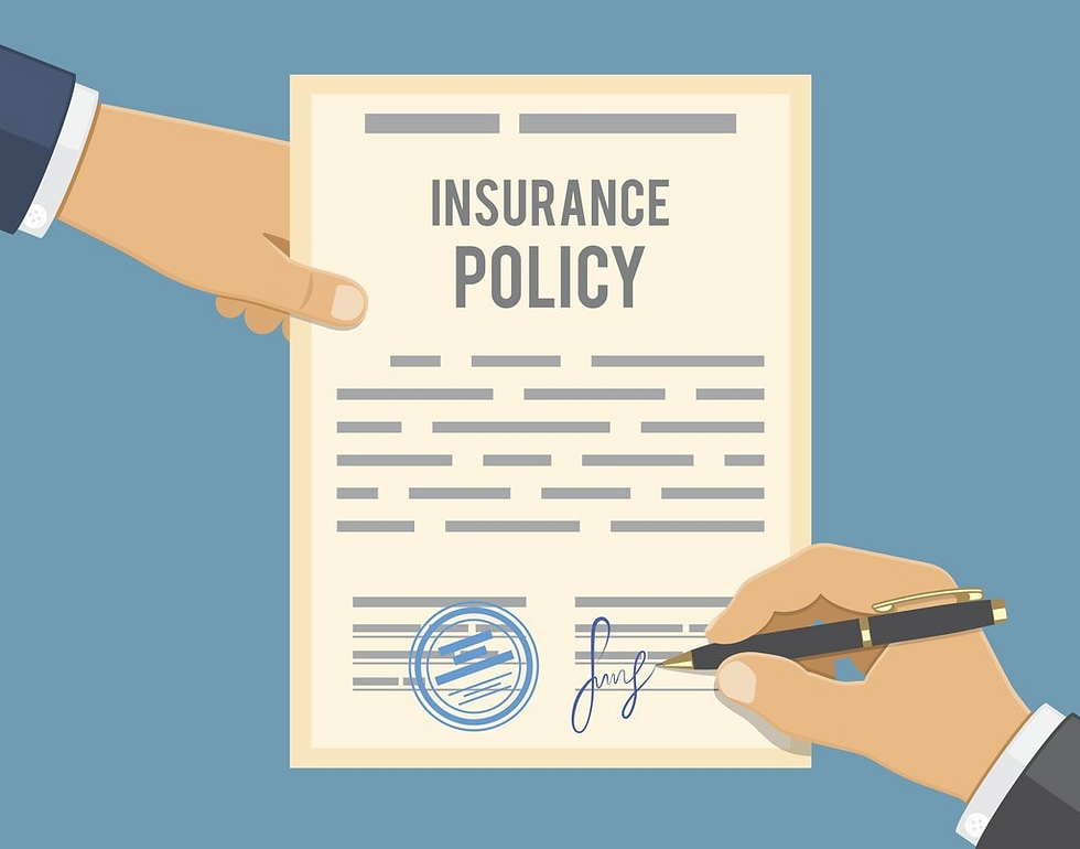 Image of insurance policy with person signing it.