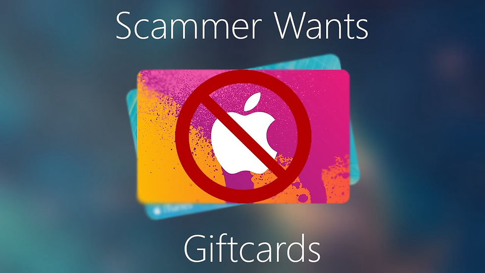 Apple Giftcard With Crossed Out Circle. Scammer Wants Giftcards