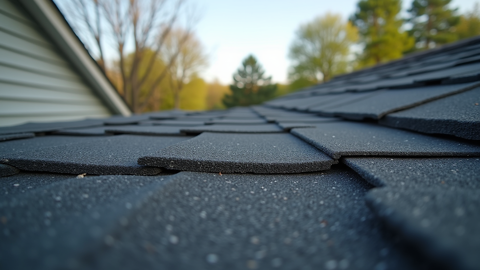 Eye-level view of a residential roof with new asphalt shingles in Cincinnati
