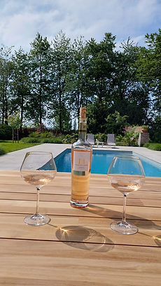 Petit rosé au bord de la piscine