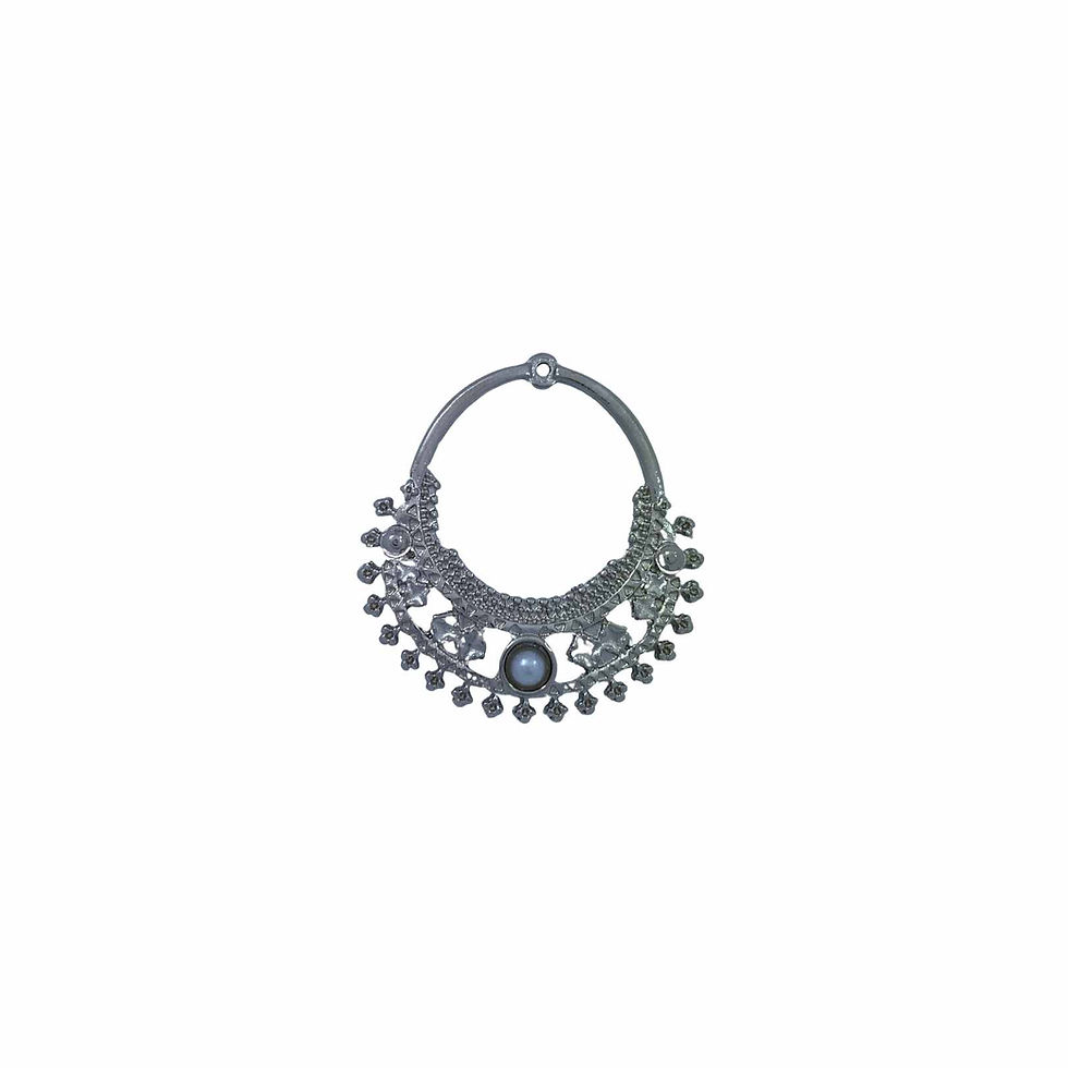 PINGENTE VINTAGE ARABESCO NÍQUEL COM PÉROLA - PCT COM 6