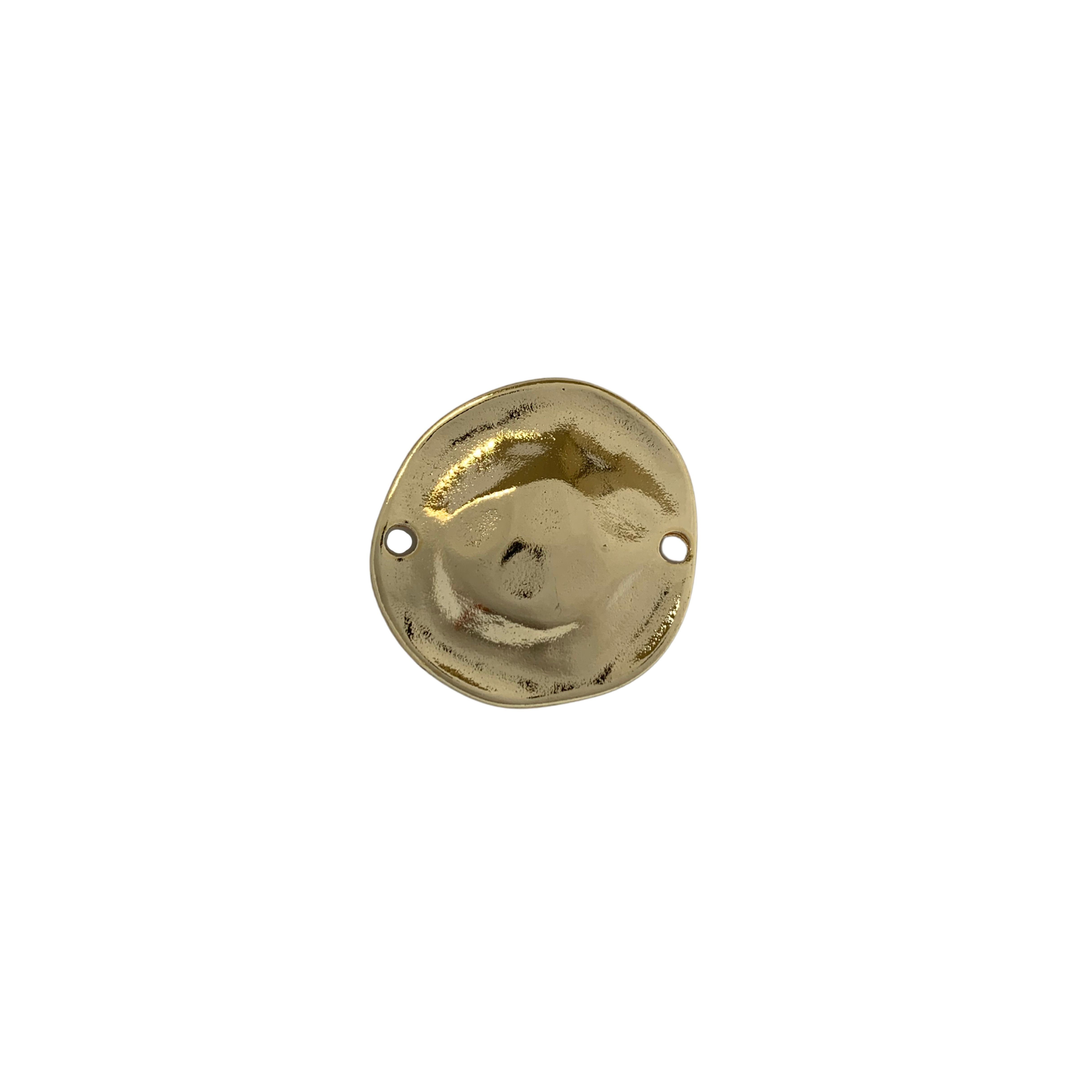 PINGENTE DUAS SAÍDAS REDONDO AMASSADO DOURADO - PCT COM 6