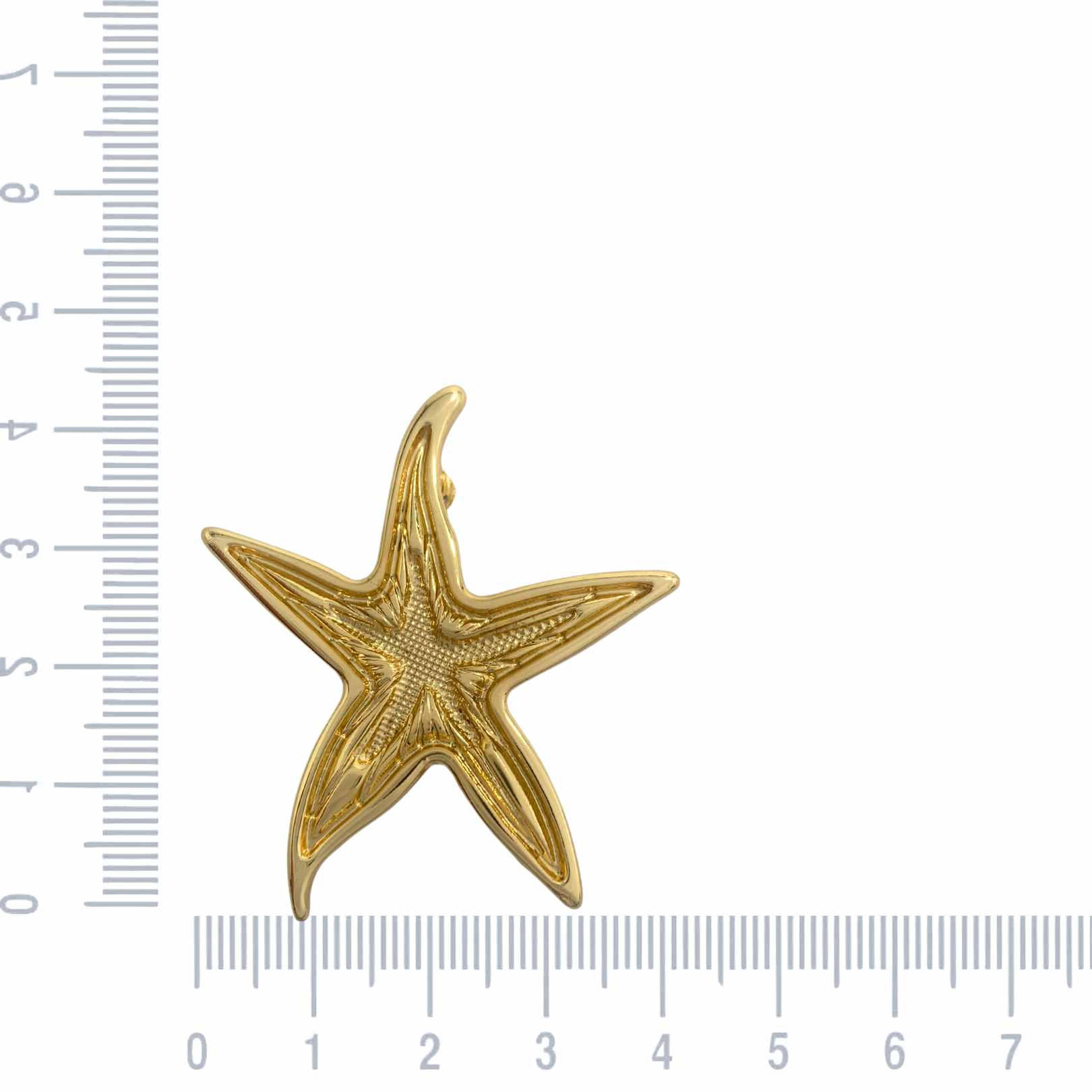 PASSANTE ESTRELA DO MAR DOURADA — verso e medidas