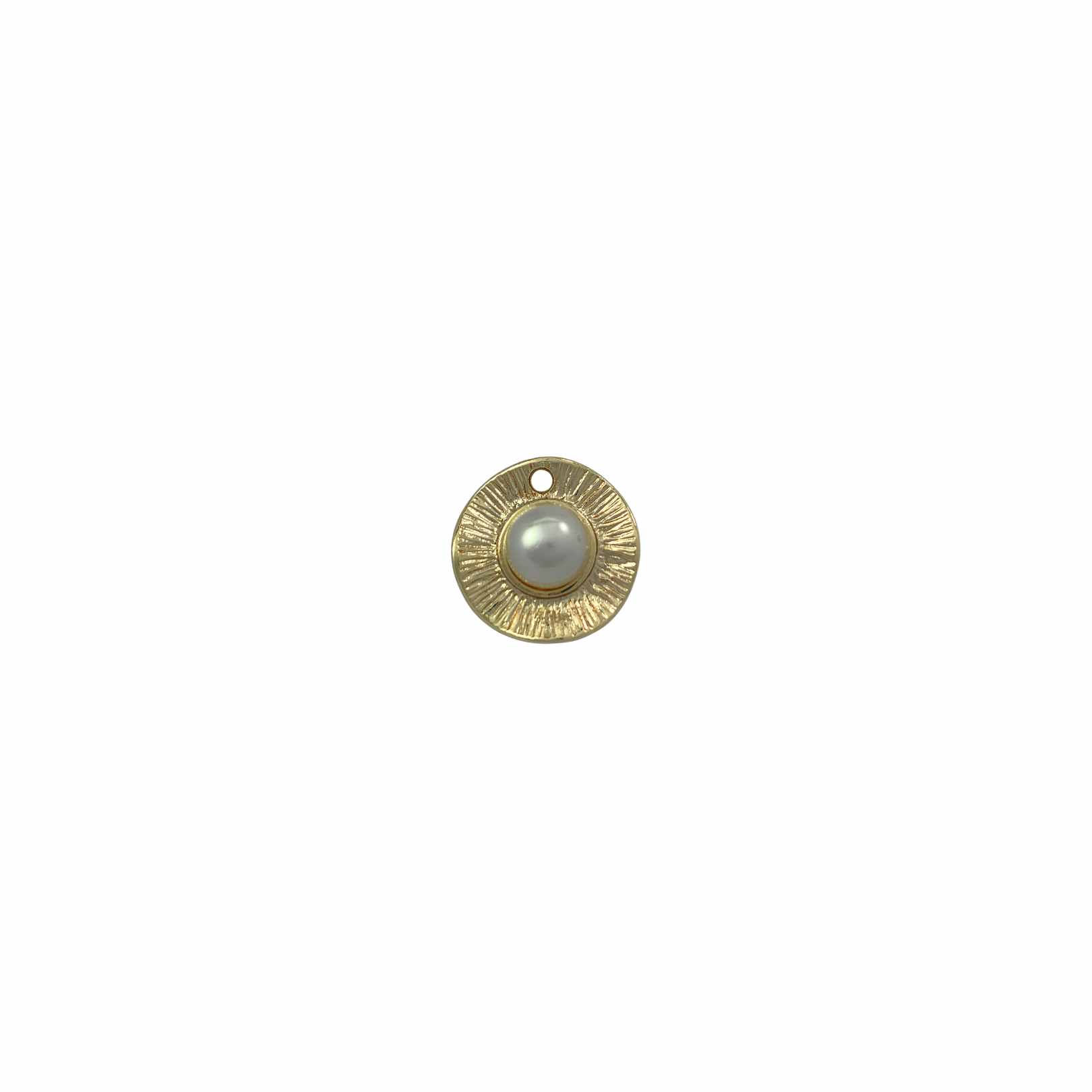 PINGENTE EM FORMATO ORGÂNICO P COM PÉROLA DOURADO - PCT COM 6