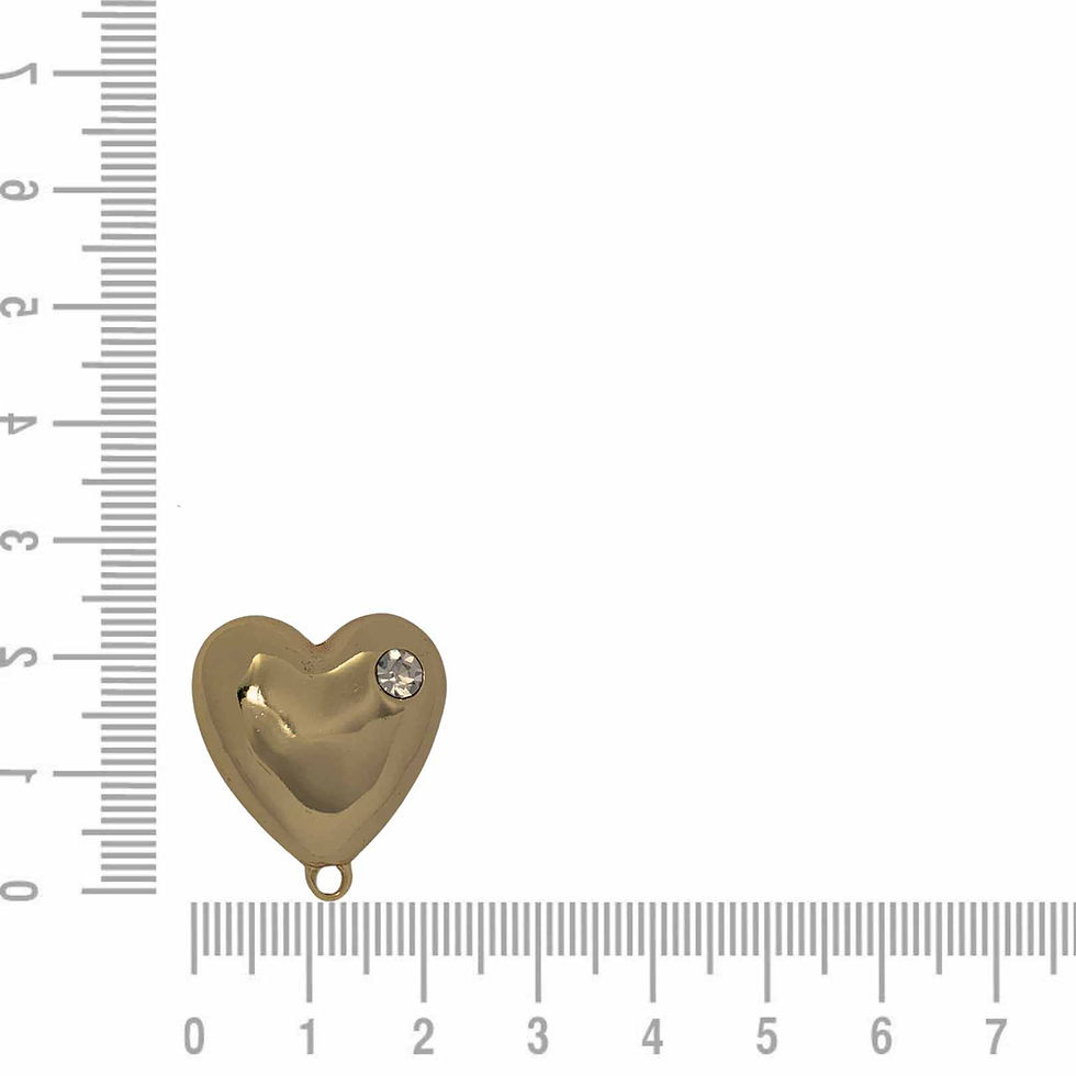 Miniatura: BASE DE BRINCO CORAÇÃO G DOURADO COM STRASS - PCT COM 2 PARES