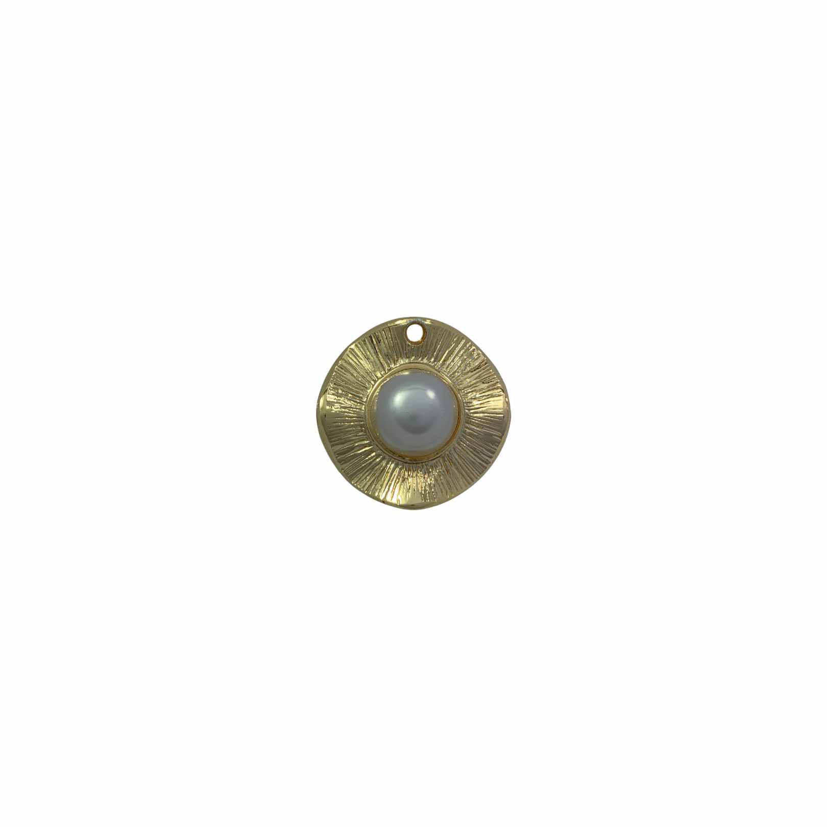 PINGENTE EM FORMATO ORGÂNICO M COM PÉROLA DOURADO - PCT COM 4