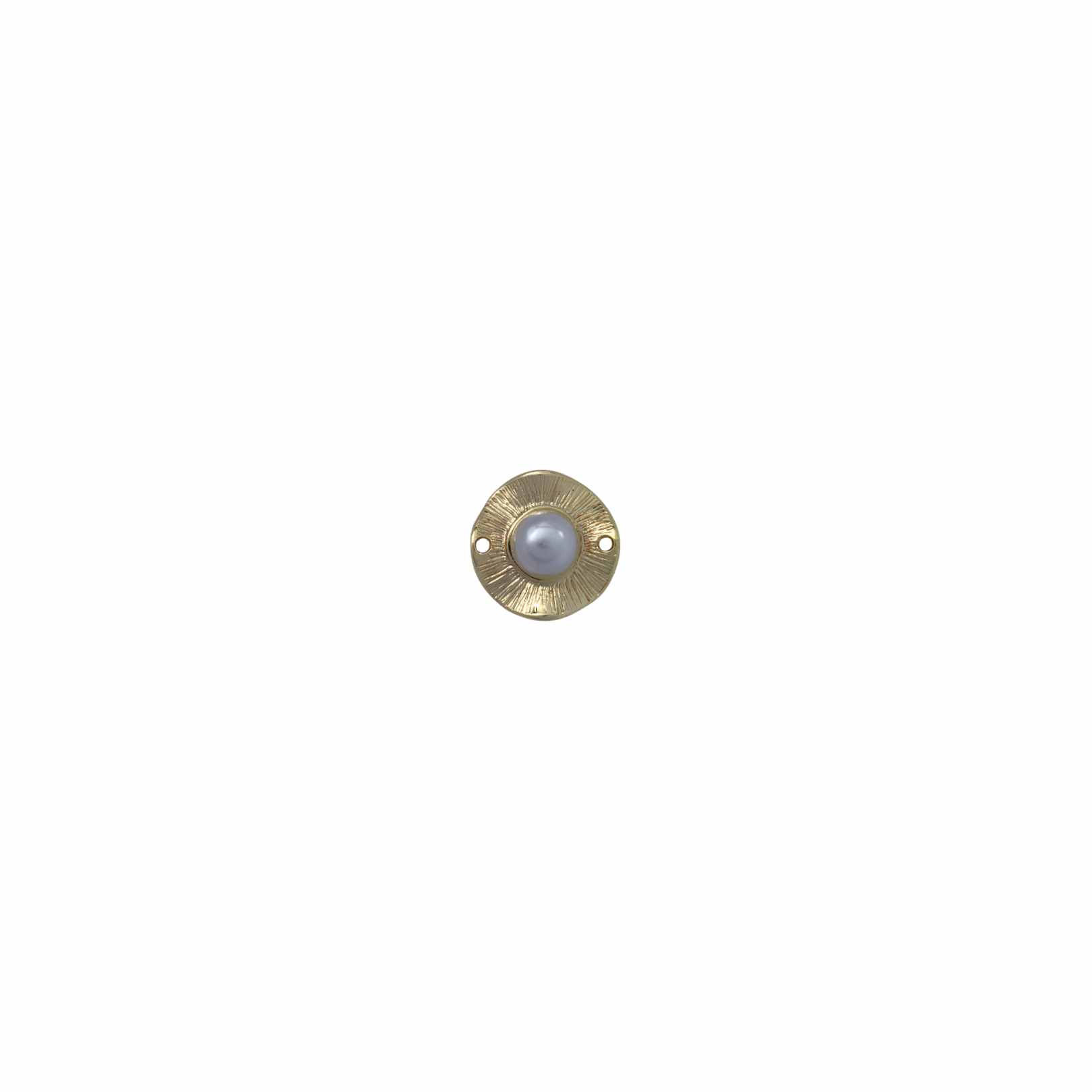 PINGENTE DUAS SAÍDAS EM FORMATO ORGÂNICO P COM PÉROLA DOURADO - PCT COM 6