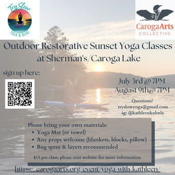 Outdoor Summer Sunset Yoga at Caroga Lake, NY 