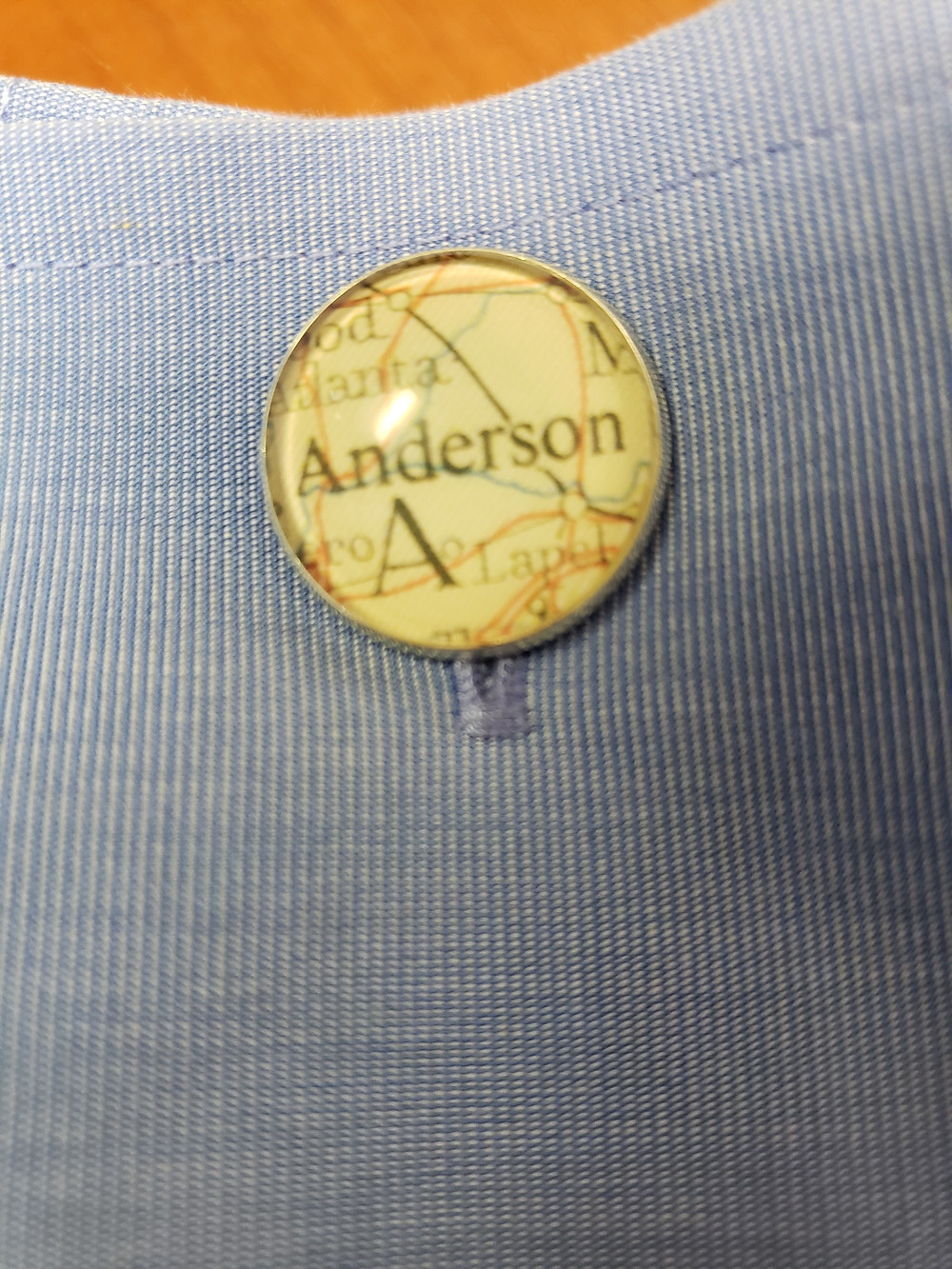 Cufflinks with map of Anderson, Indiana