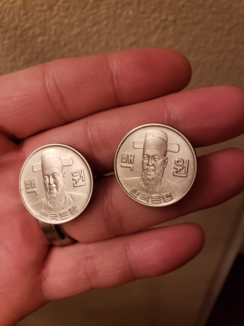 Korean Won cufflinks