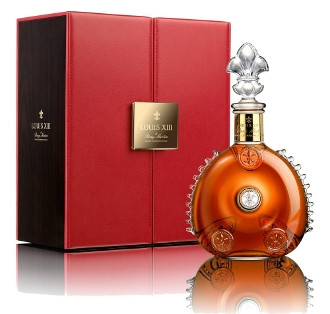 A bottle of Louis XIII Cognac and it's box