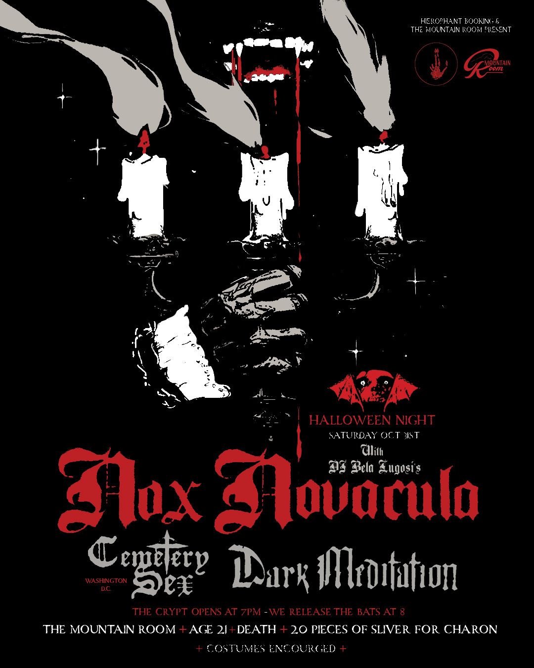 Hierphant Bookings presents: Nox Novacula, Cemetery Sex (D.C.), Dark Meditation at The Mountain Room