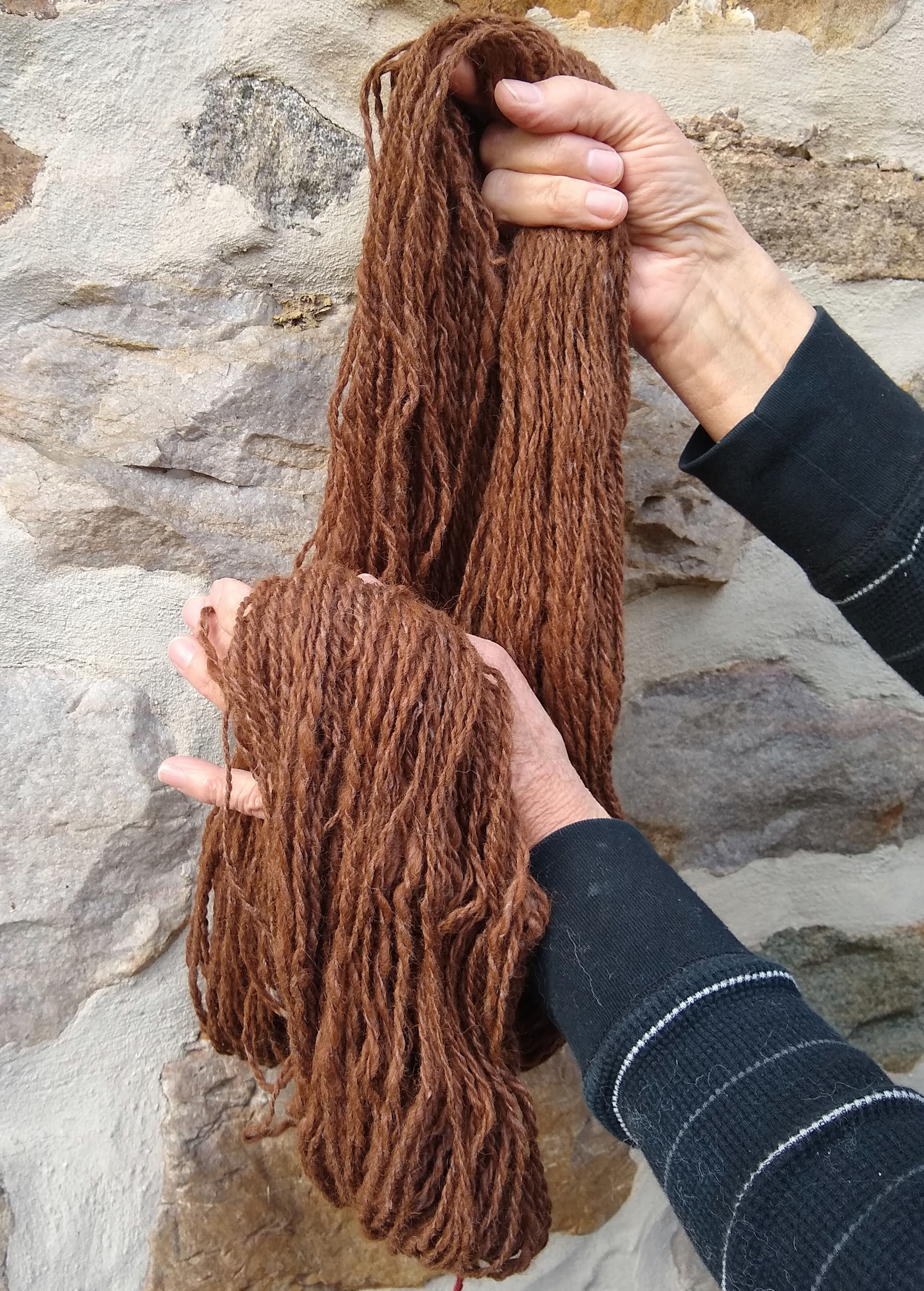 "Tokey" chestnut handspun alpaca yarn