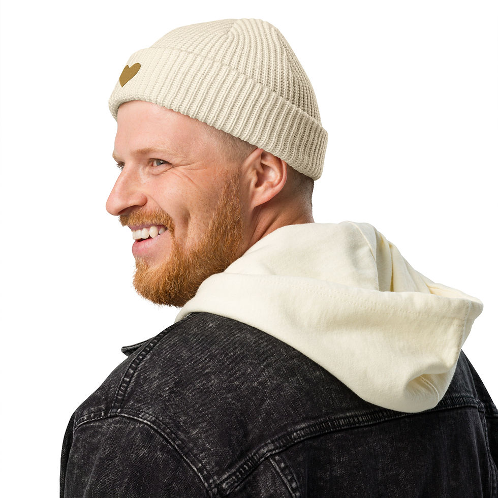 Thumbnail: Gold Heart Fisherman beanie