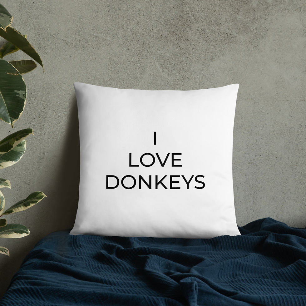 Thumbnail: I LOVE DONKEYS Basic Pillow