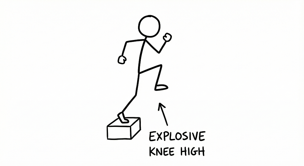 Lateral Step-Up to Drive (Explosive, Knee High)