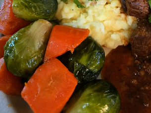 Brussel Sprouts and Carrots with a Honey Whiskey Sauce