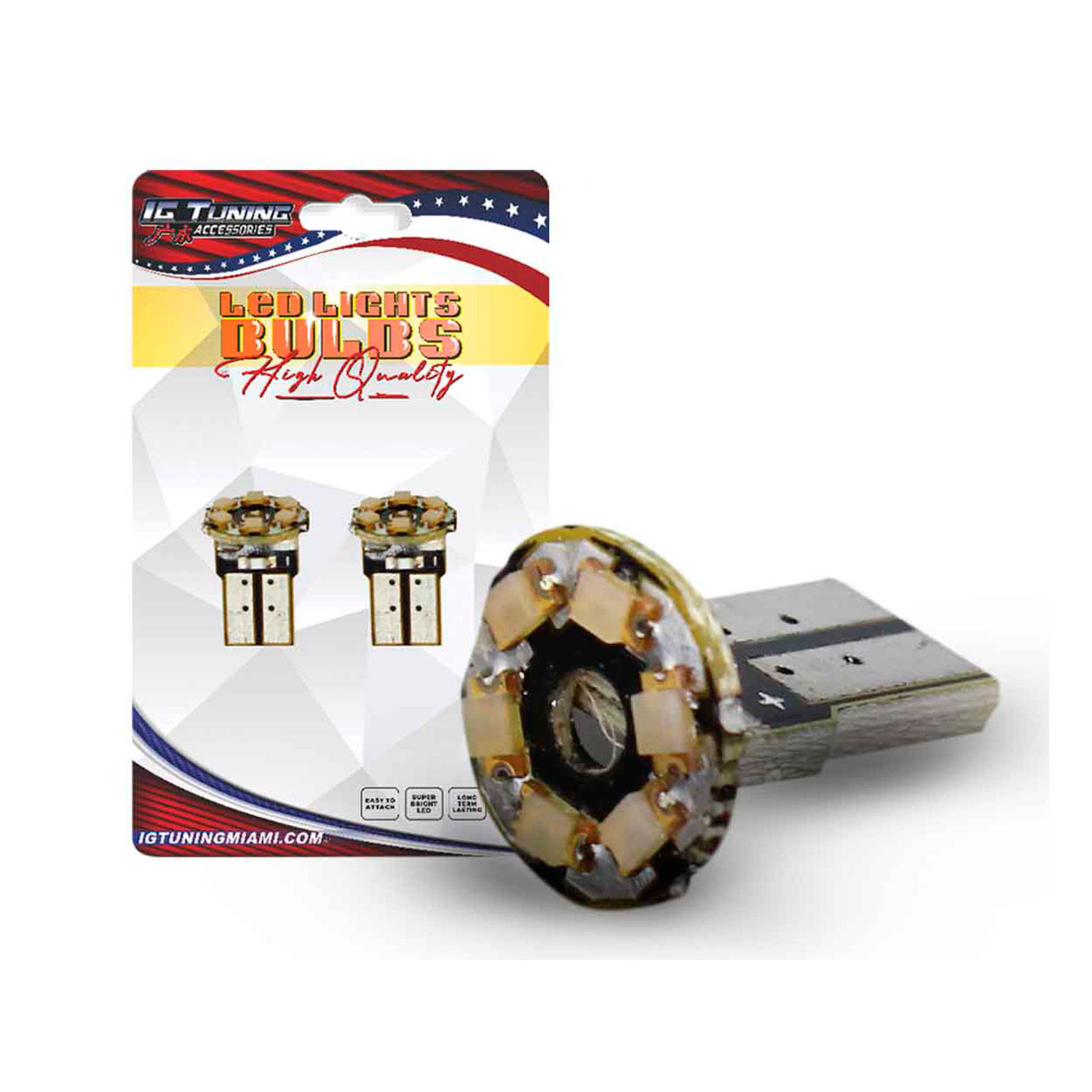 T10 Circular 6 LED Green 2 pcs