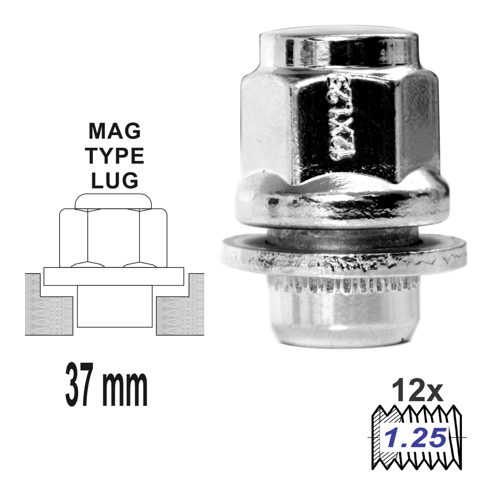 Duplex MAG Attached Washer L37 12 x 1-25