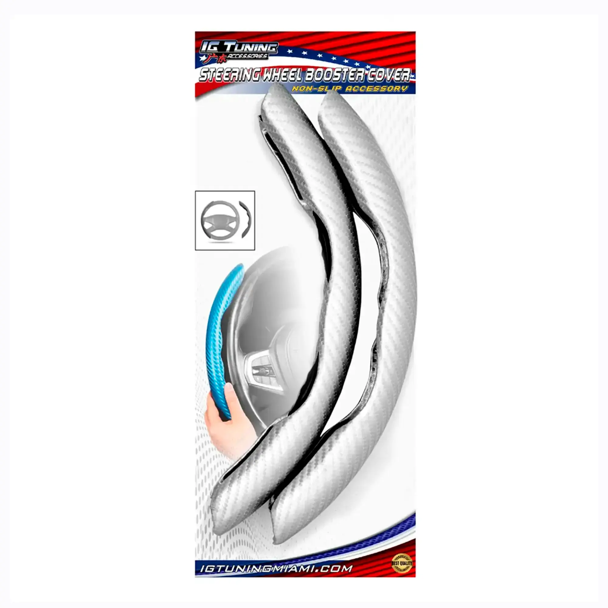 Gray Segmented Steering Wheel Cover