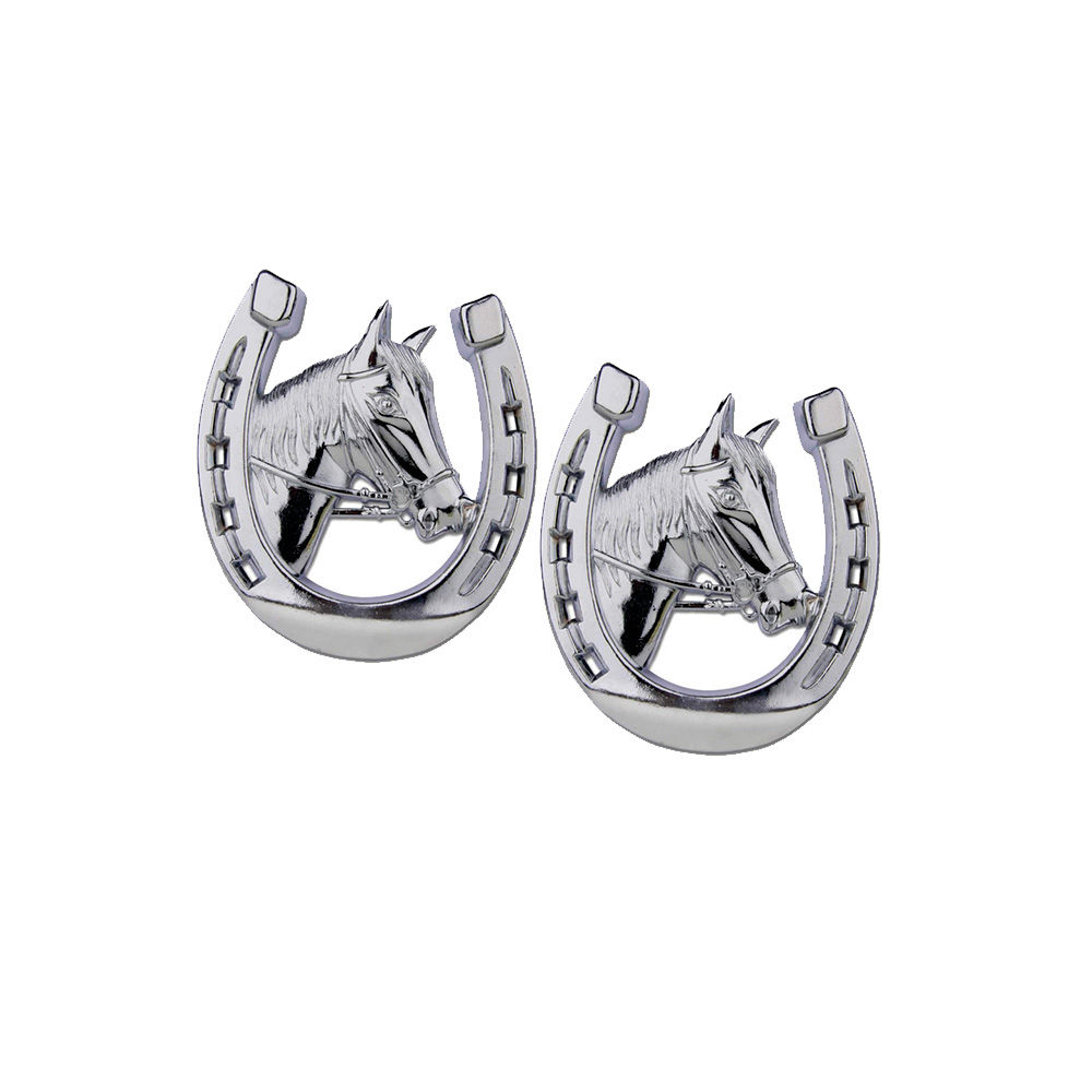 Horseshoe and Horse Head Chrome Emblem