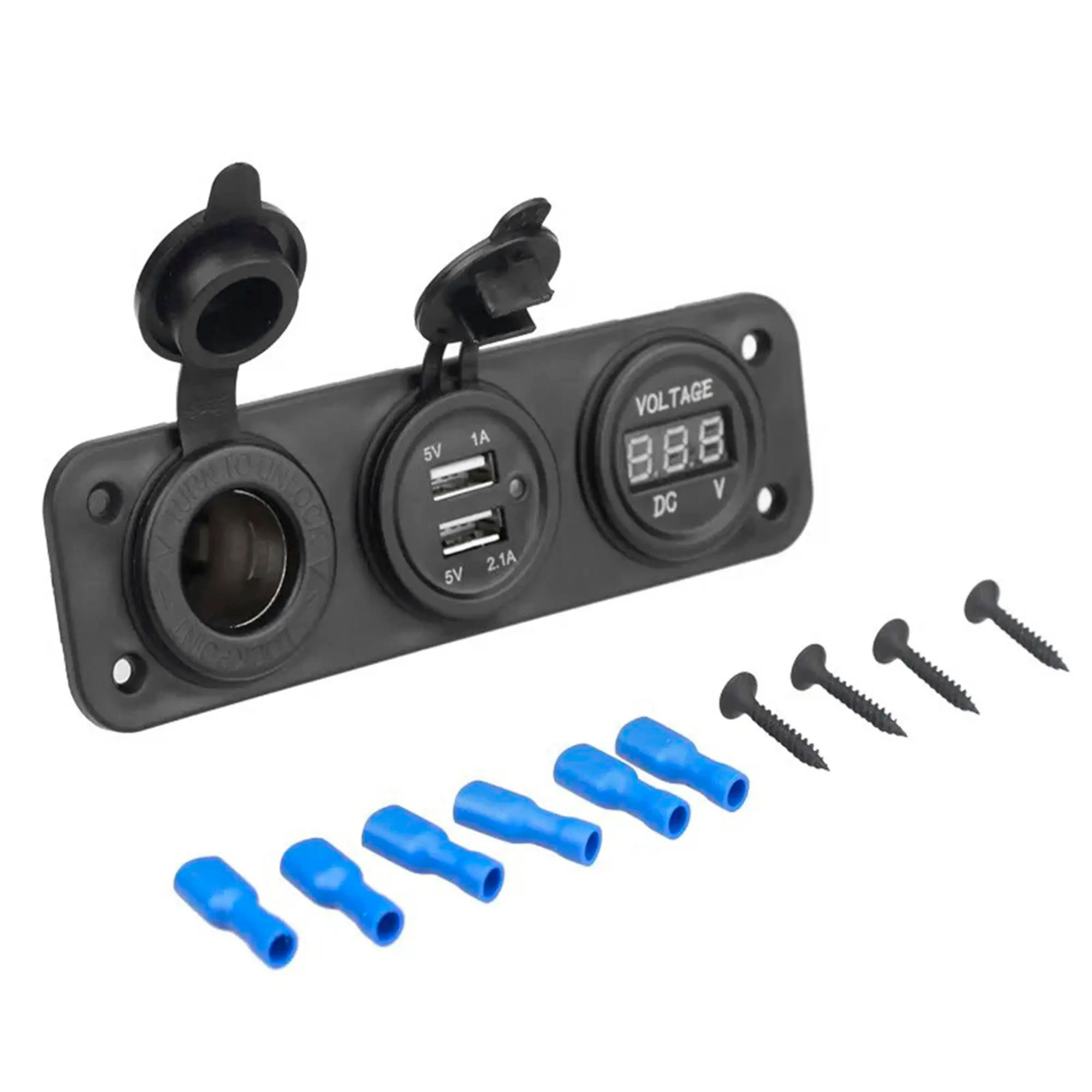 USB Lighter and Voltmeter Panel