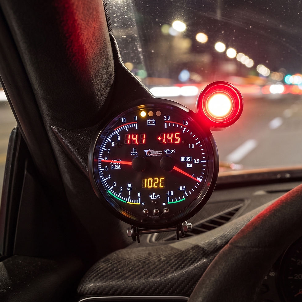 Miniatura: Black Background 5" Tachometer 6 in 1 Digital