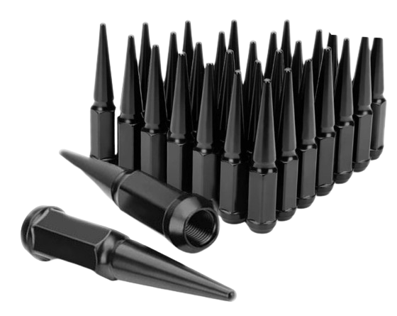 Spike Lug Nut 4.4 inch 12x1.5 Black 25 pcs