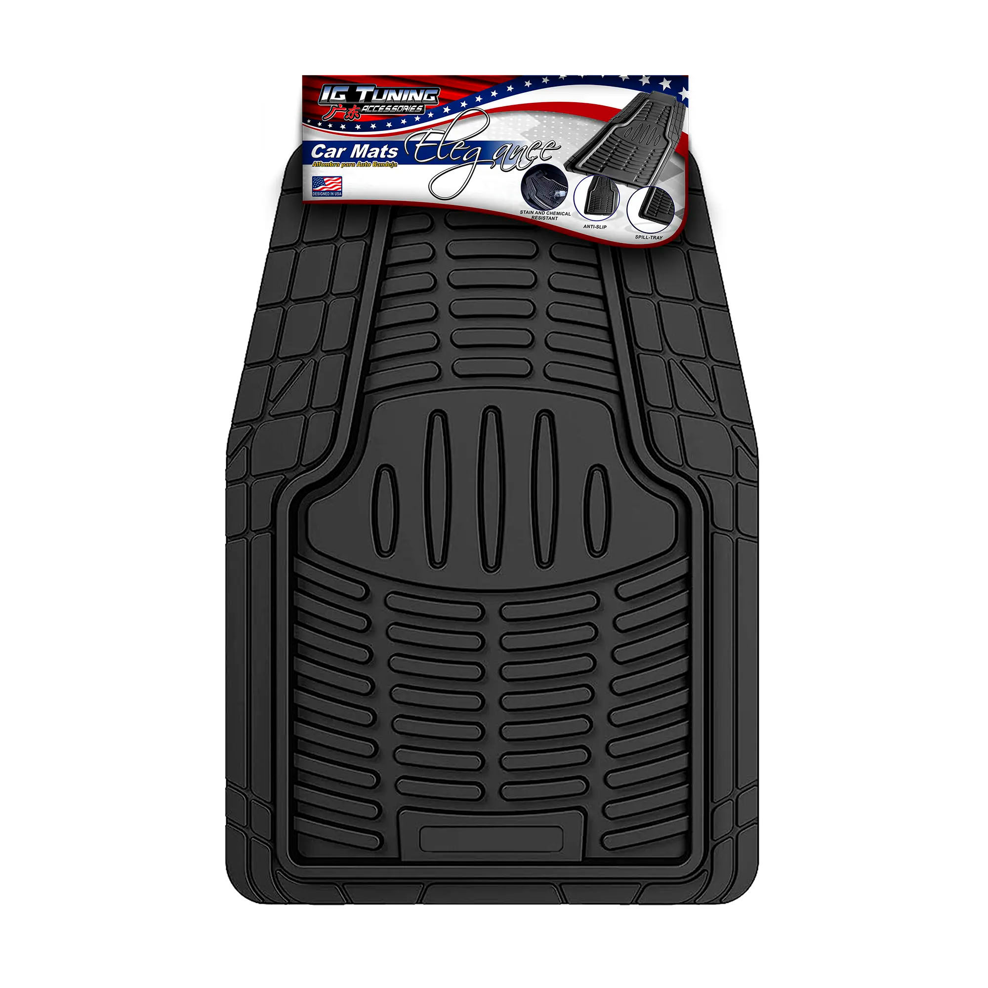 Floor Mat Set Elegance Black 4 Pcs