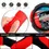 Thumbnail: Steering Wheel Cover With Sponge in Red-Black
