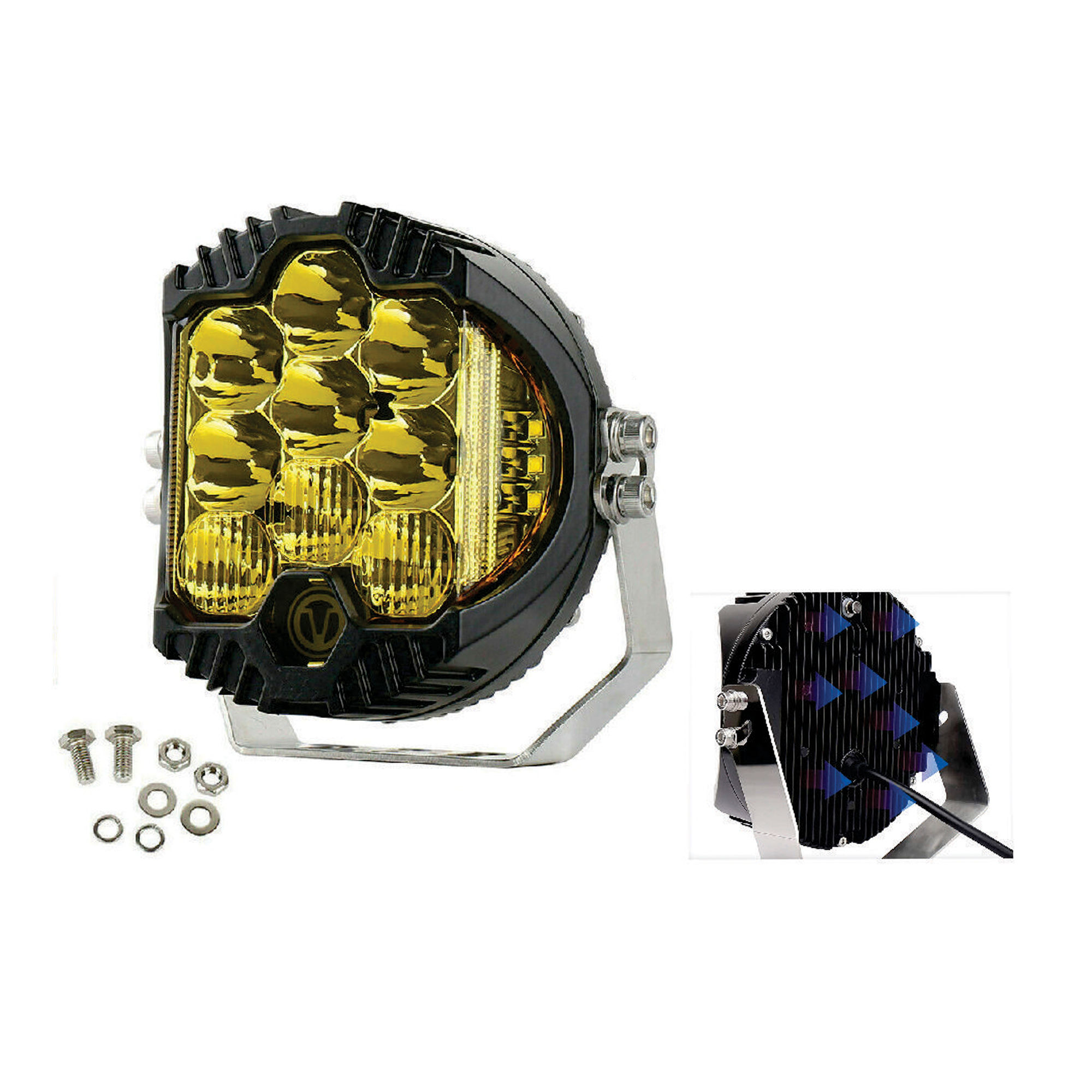 LED Flood Spot Off Road Yellow 7" 1pcs