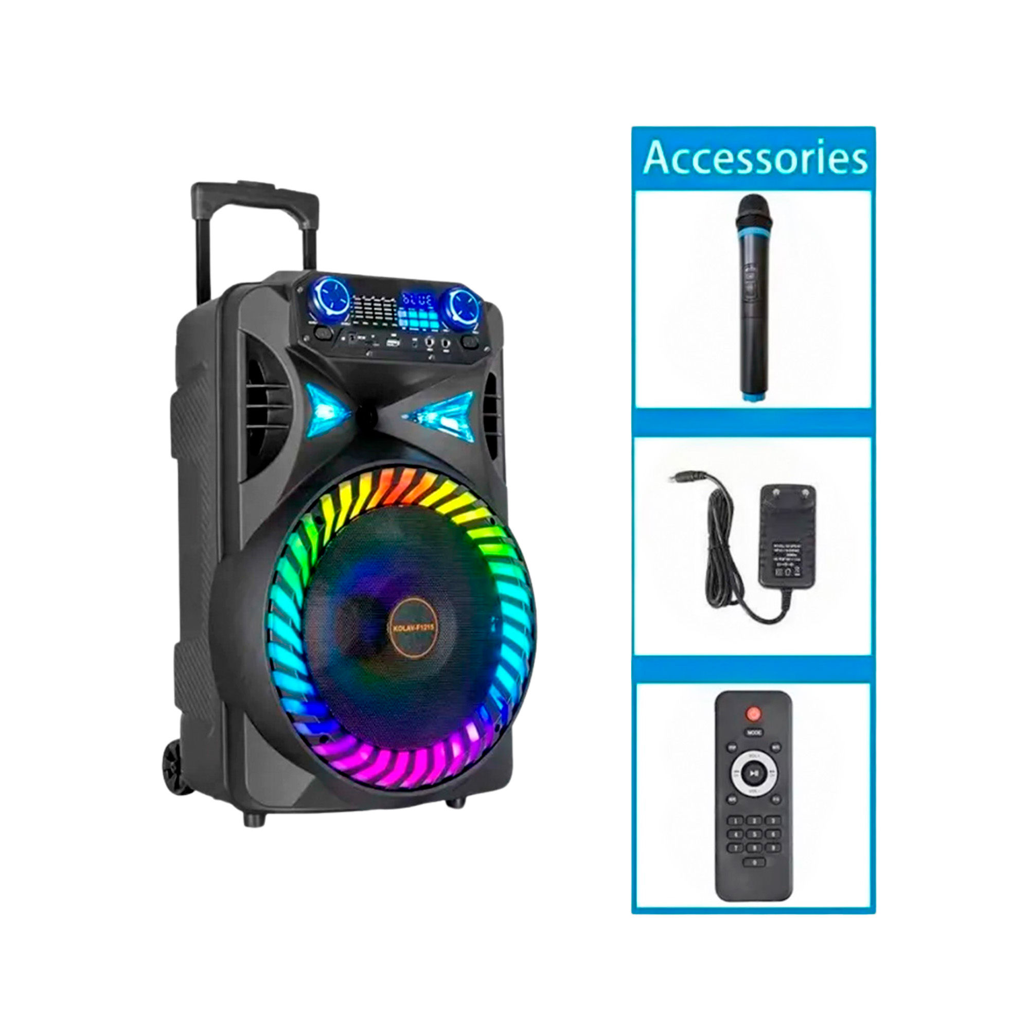 Port Speaker 40W Wless Mic Bt Tf Usb Fm  Led Aux Remote