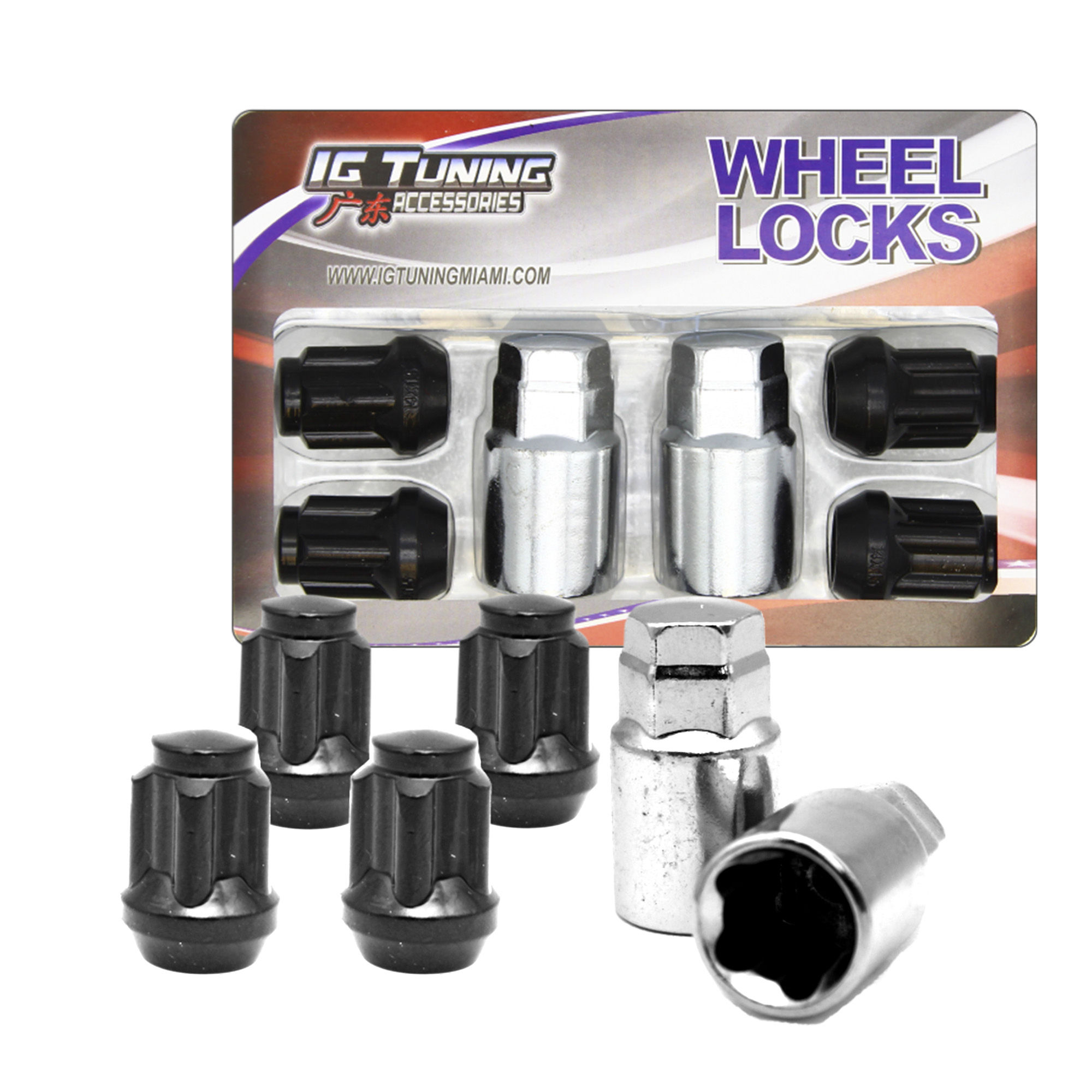 Acorn Mag L32  Wheel Lock 14x1.5 6Pcs Negra