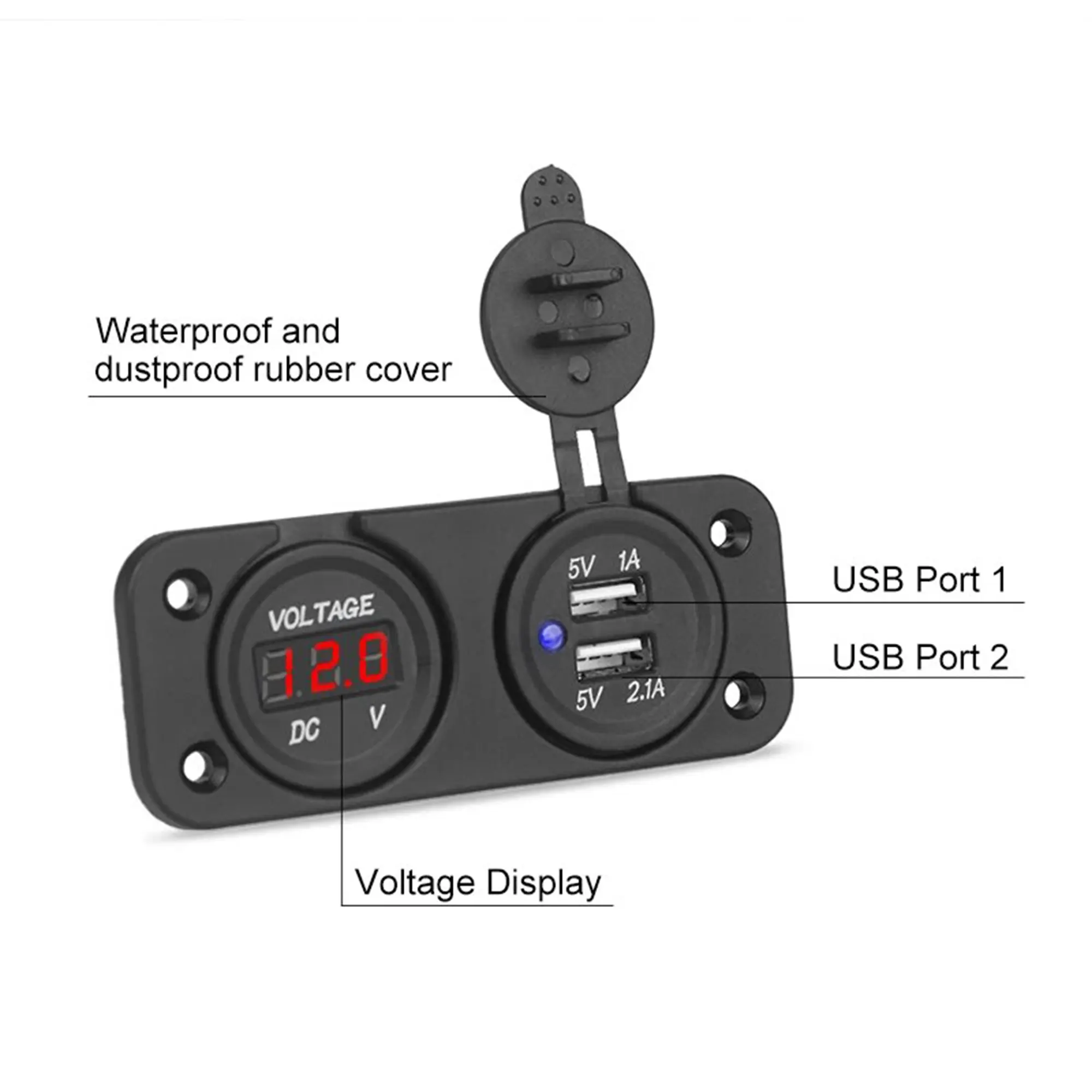 Power Outlet Input with Voltmeter IGTuningMiami Car Accessories Wholesale