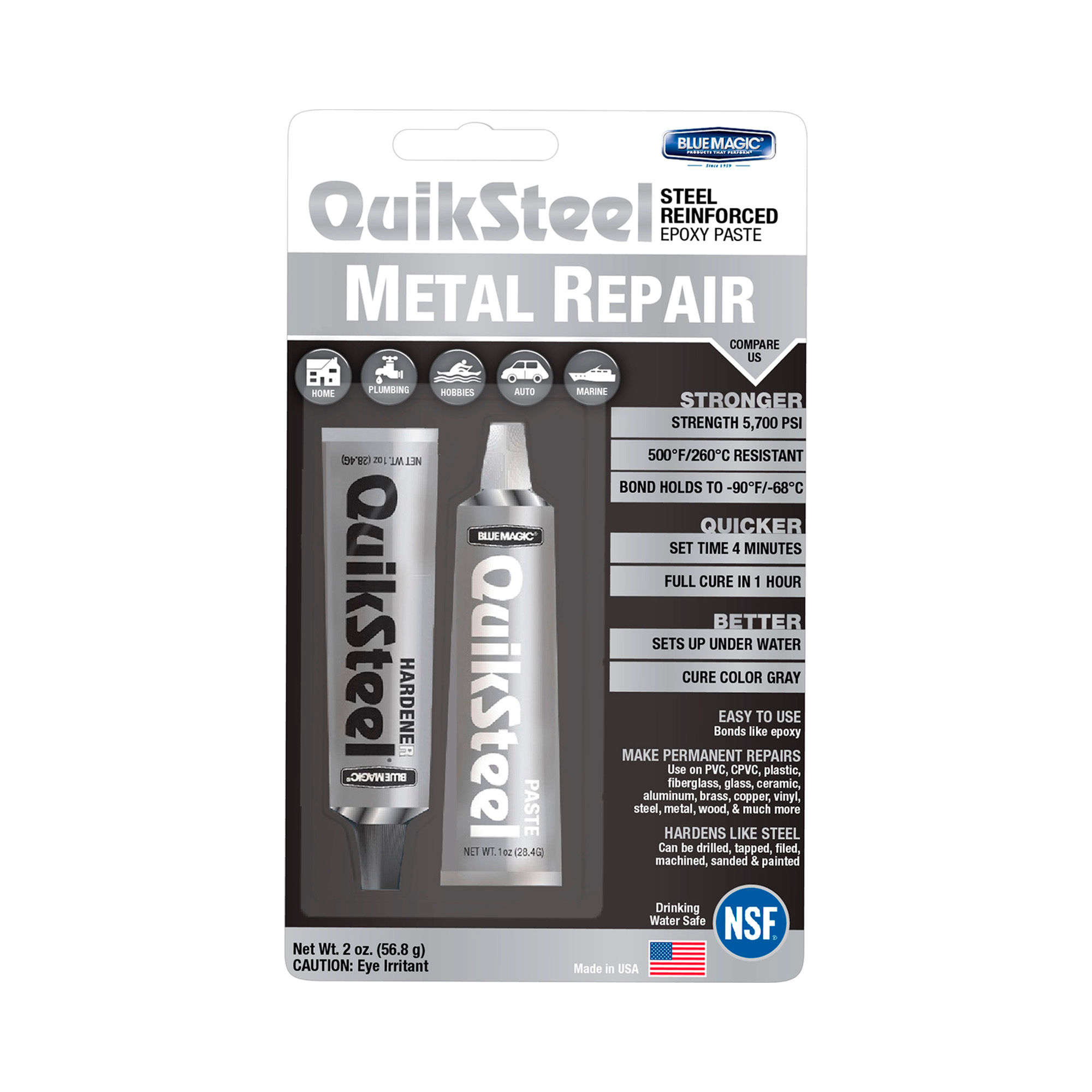 Quiksteel Epoxy Metal Repair Tri 2 oz