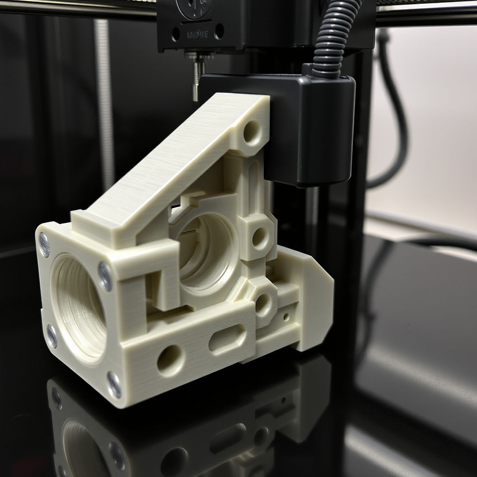 High angle view of a 3D printing machine in action