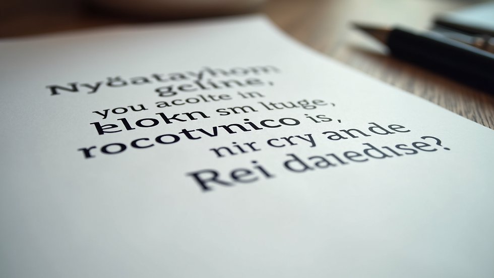 Close-up view of a printed translation quote document on a desk