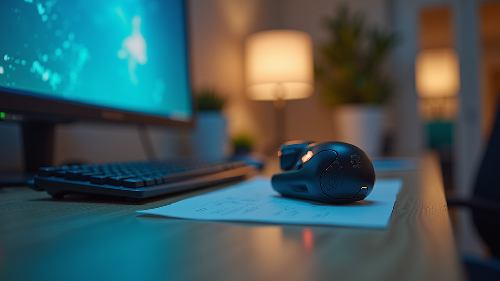 Close-up view of adaptive technology device on a desk
