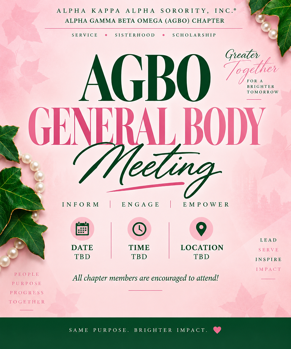 AGBO Chapter Meeting For Members ONLY