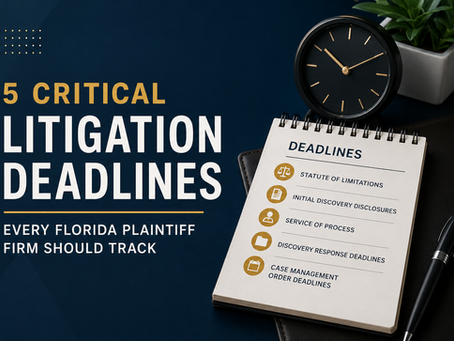 The 5 Litigation Deadlines Florida Plaintiff Firms Can't Afford to Miss
