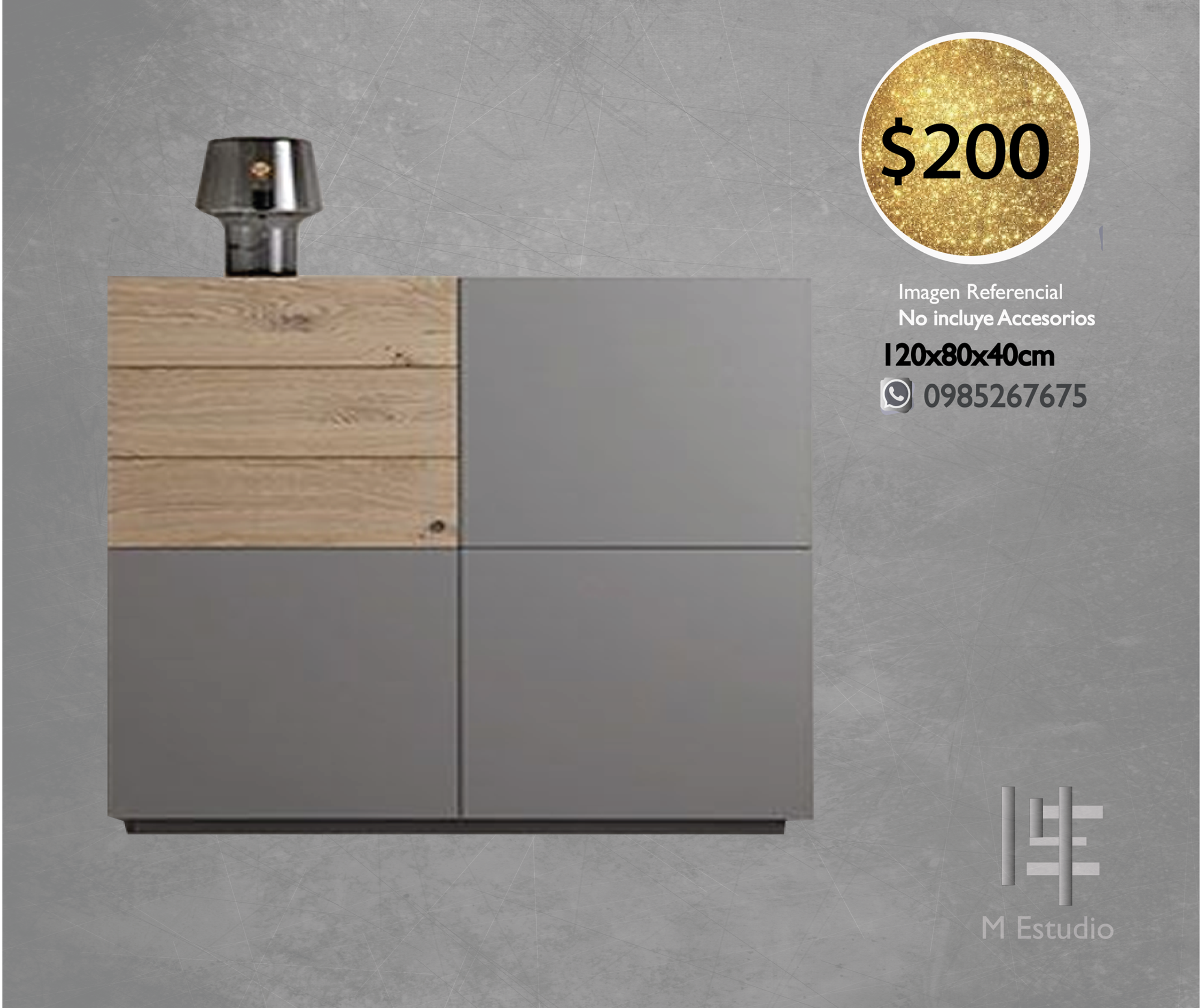Buffetero Minimal Gris