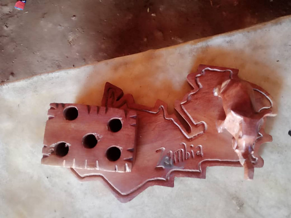 Thumbnail: Zambian Map Pen Holder –  Teak Wood