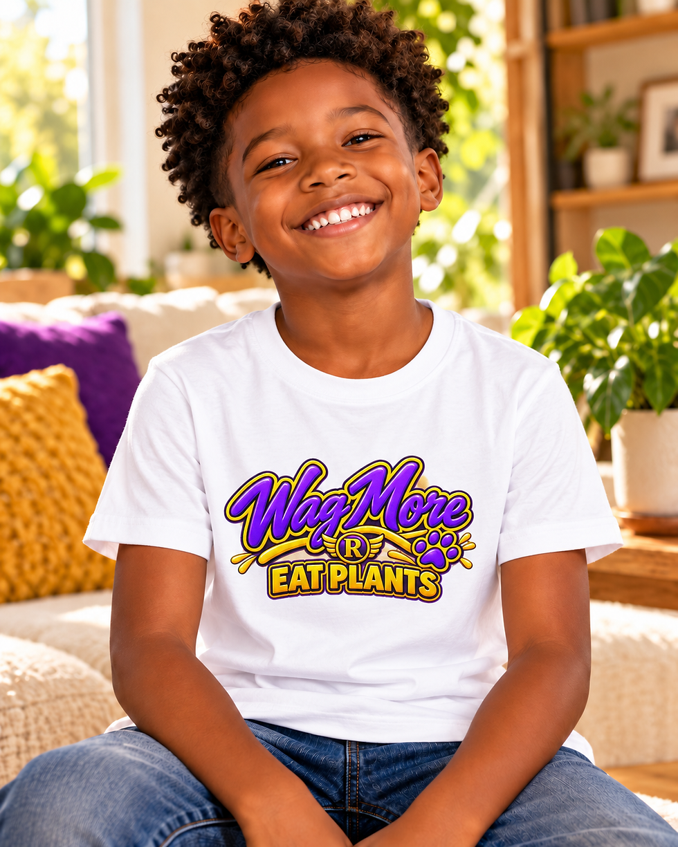 Wag More Classic T-shirt on youth sitting on chair