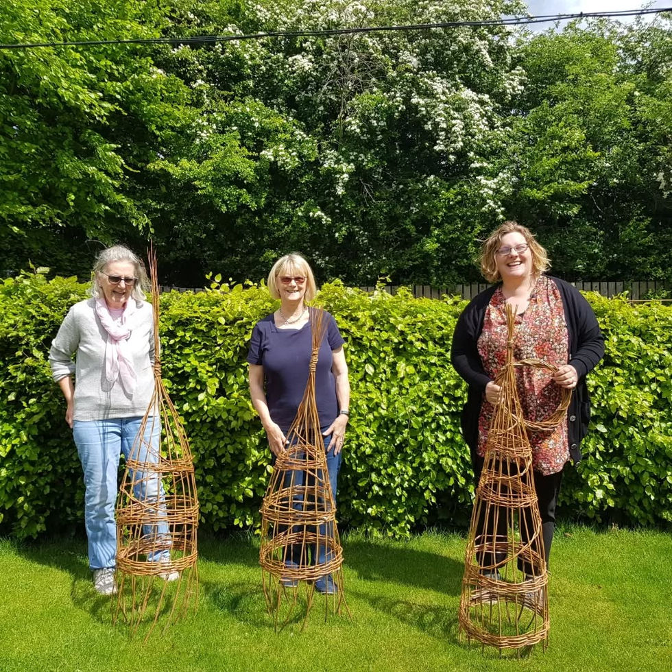 hand made willow obelisks