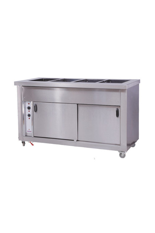 INOX 4 Division Hot Closet Bain Marie on Castors