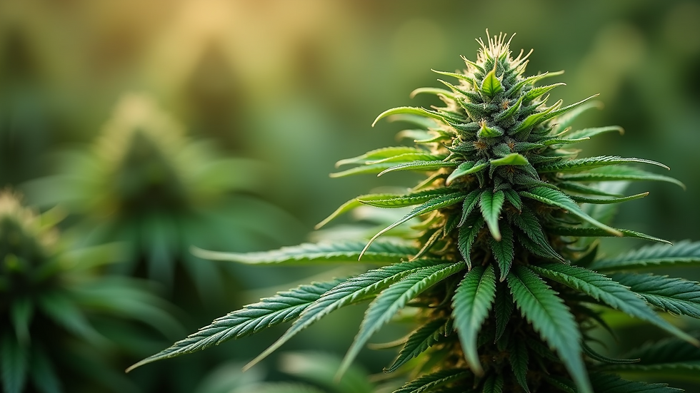 Close-up view of lush green Idukki Gold cannabis plant