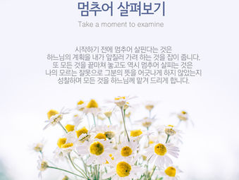 [1분묵상] 멈추어 살펴보기