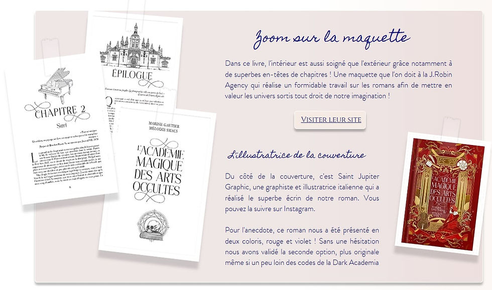 Maquette et illustratrice - L'académie magique des Arts Occultes - dark academia