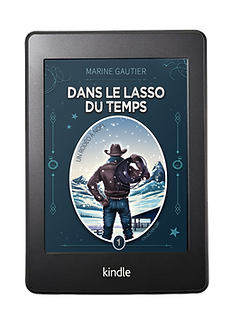 Couverture numérique du tome 1 de Dans le lasso du temps, romance M/M cowboys de Marine Gautierg